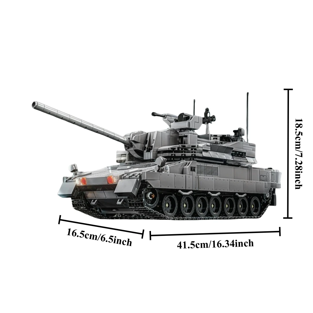 2252PCS EMBT-stijl 4e generatie gevechtstank bouwstenen, 16,4 inch militaire modelkit, DIY collectible decoratie speelgoed