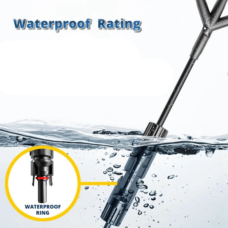 2 пары солнечных разъемов Y-образного типа постоянного тока 1000 В для параллельного подключения между солнечными панелями, соединение солнечного кабеля