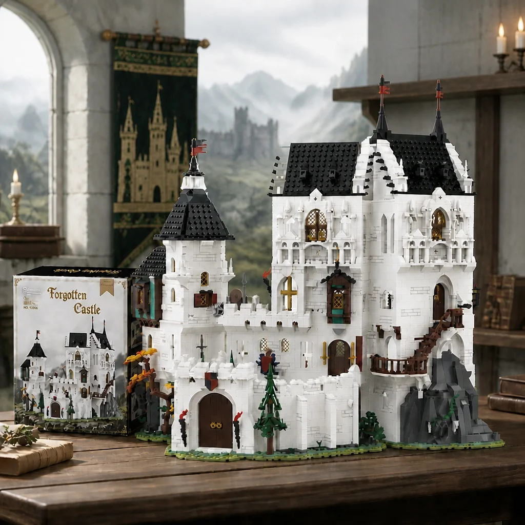 Forgotten Castle Medieval Building Blocks Retro Street View Modular Assembly Model Bricks Creative Home Ornament Adult Gift 3835PCS