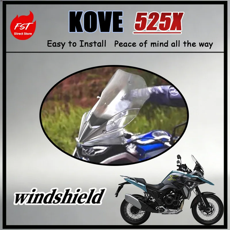 FOR KOVE 525X All-Weather Clear Heightened Windshield Mod Part - Waterproof Dustproof Extended Service Life for Enhanced Riding