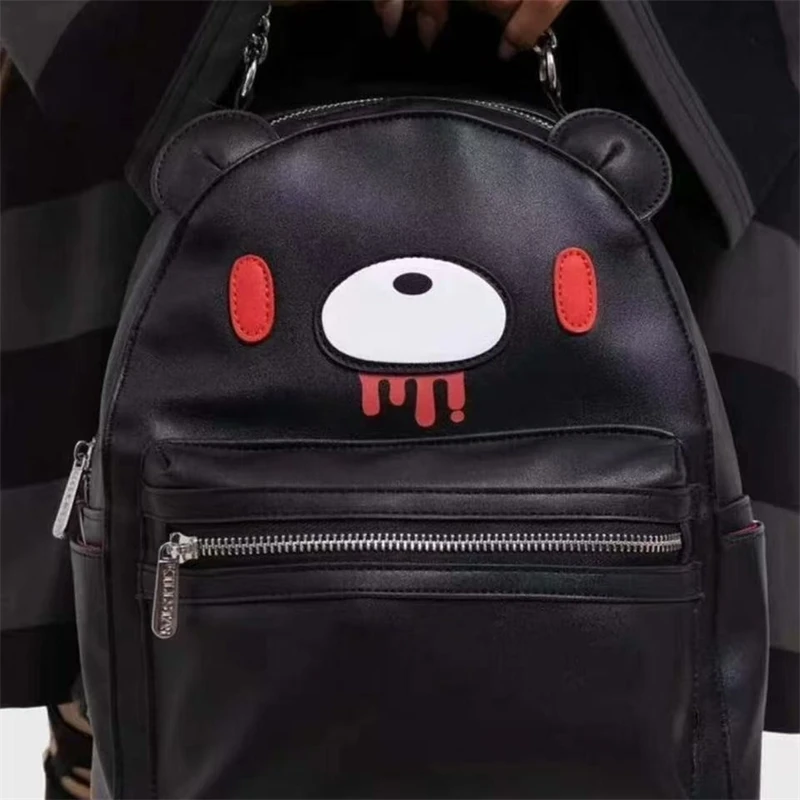 Violented Bear Cartoon Backpack Cute Gloomyed Bear Travel Student Computer Backpack With Pockets For Casual Daily Use School