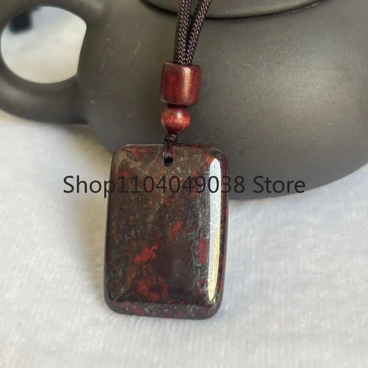 

Men's Bohemian Style Natural Stone Pendant, Random Color King Stone Pendant with Rope, Halloween Christmas Gift