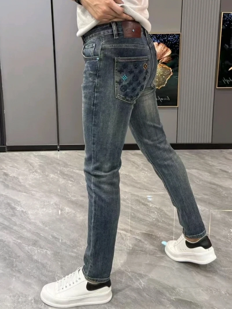 

High-Quali Faionable Men's Jeans Versatile Trendy New Arrival Autumn Winter Slim Fit Straight Leg Antibacterial Casual Wear