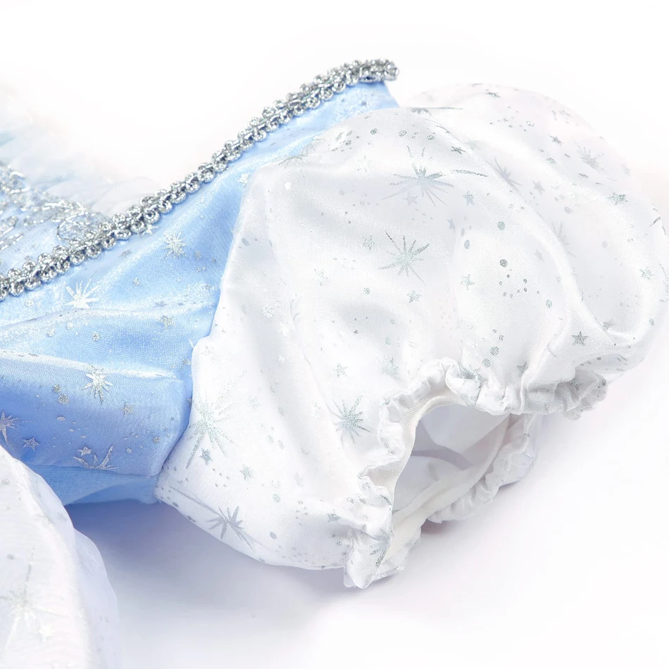 Deluxe Lace Embroidered Fluffy Princess Cinderella Costume Halloween Disney Theme Cosplay Dress Child Girl Birthday Party Outfit