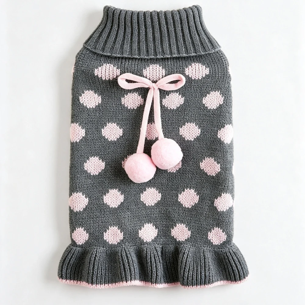 Winterjurk met korte mouwen, sweatshirt voor teckels, zachte warme jas met stippen voor teckels, lief pakje voor teckels.