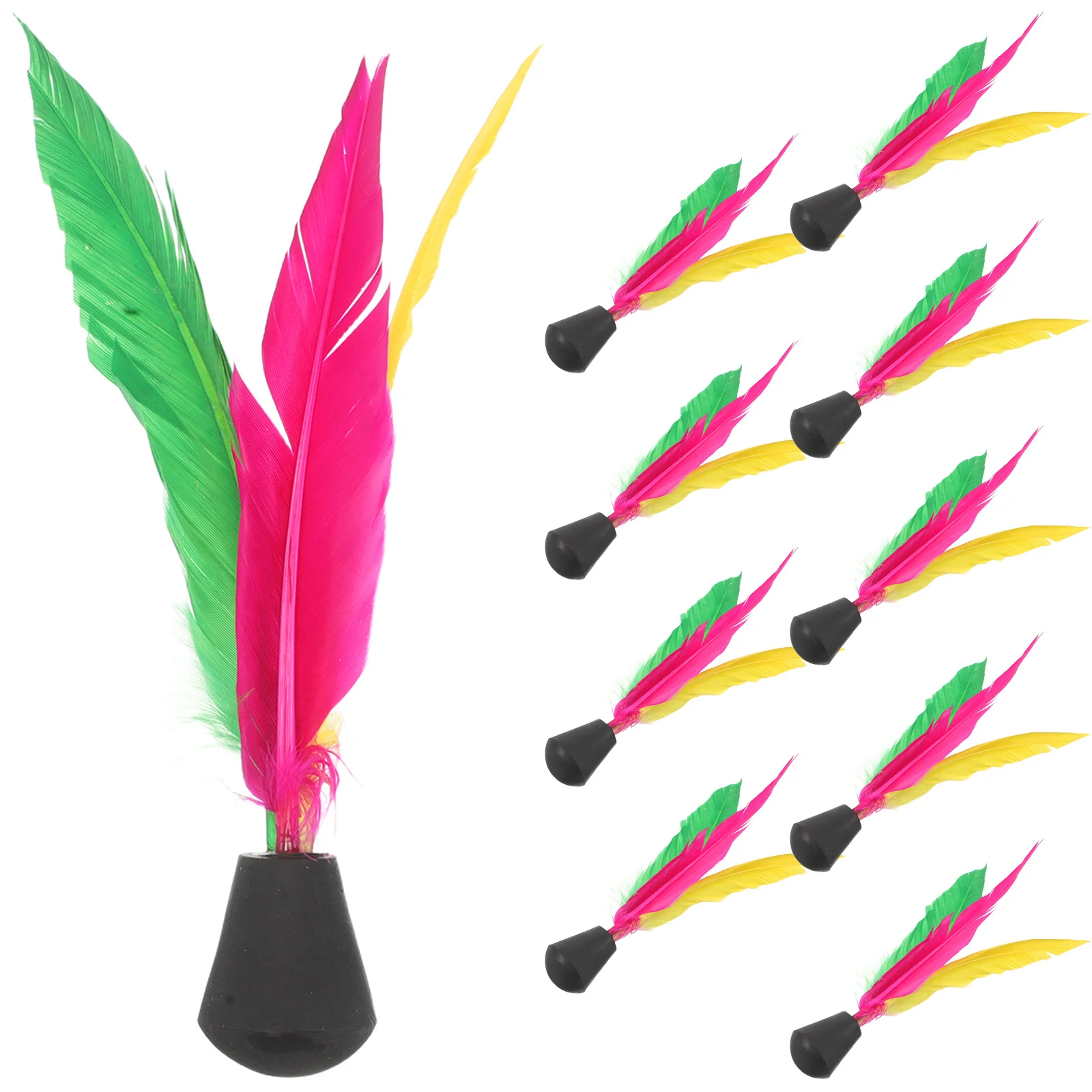 10 قطع المطاط رئيس الريشة عالية ترتد Jianzi الهوائية 3-تصميم لتنس الريشة في الهواء الطلق خفيفة الوزن ل #4