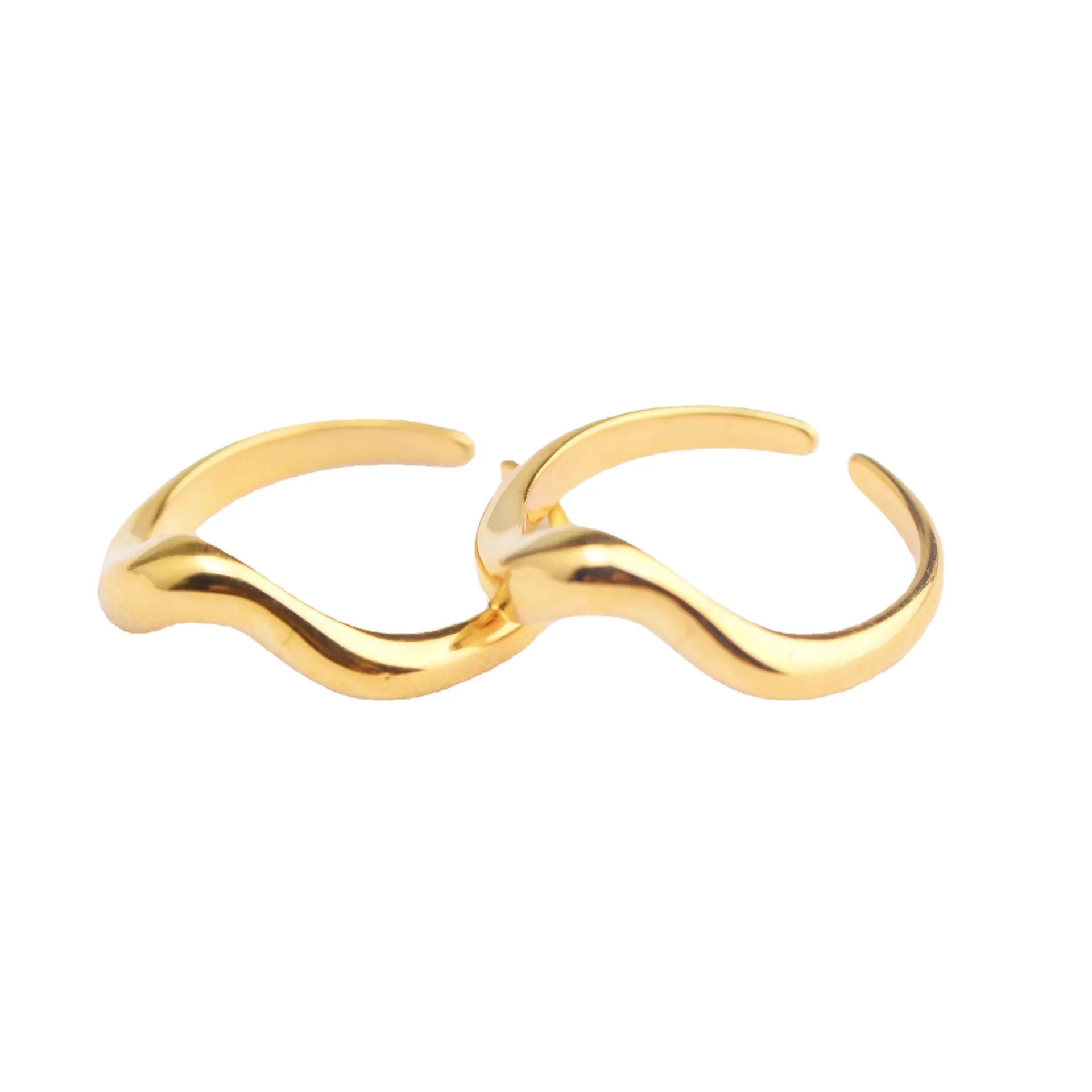 European and American Ins Style Ring Normcore Asymmetrical Wave Double Layer Ring Women's Open Niche Design Hand Jewelry