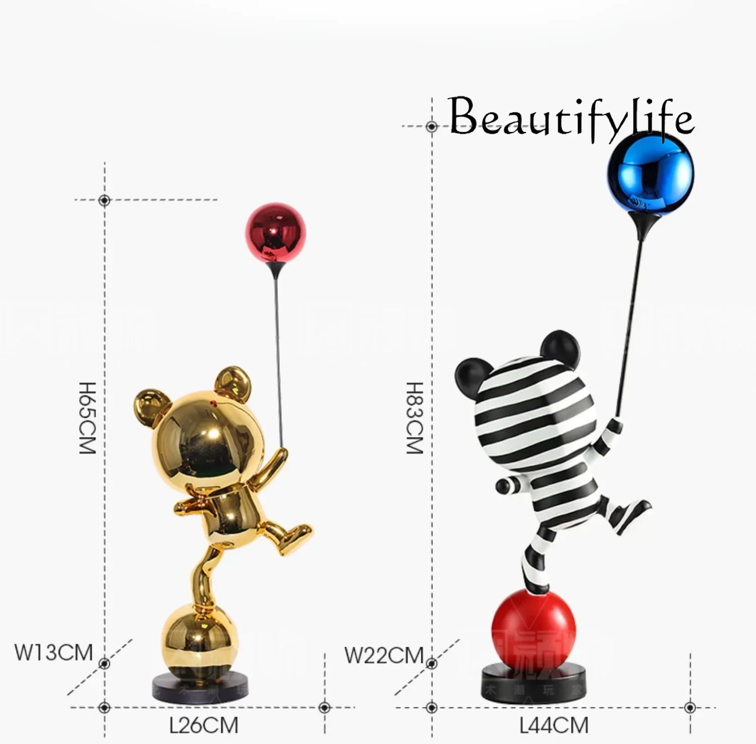 

Modern minimalist cartoon bear simple ornament living room sculpture decoration