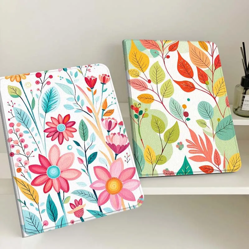 

Flower Leaf Beautiful For Apple iPad Pro Air 13 2 7th 6th 2025 M2 M3 M4 M512.9 13 inch Foldable Tablet Case Gift