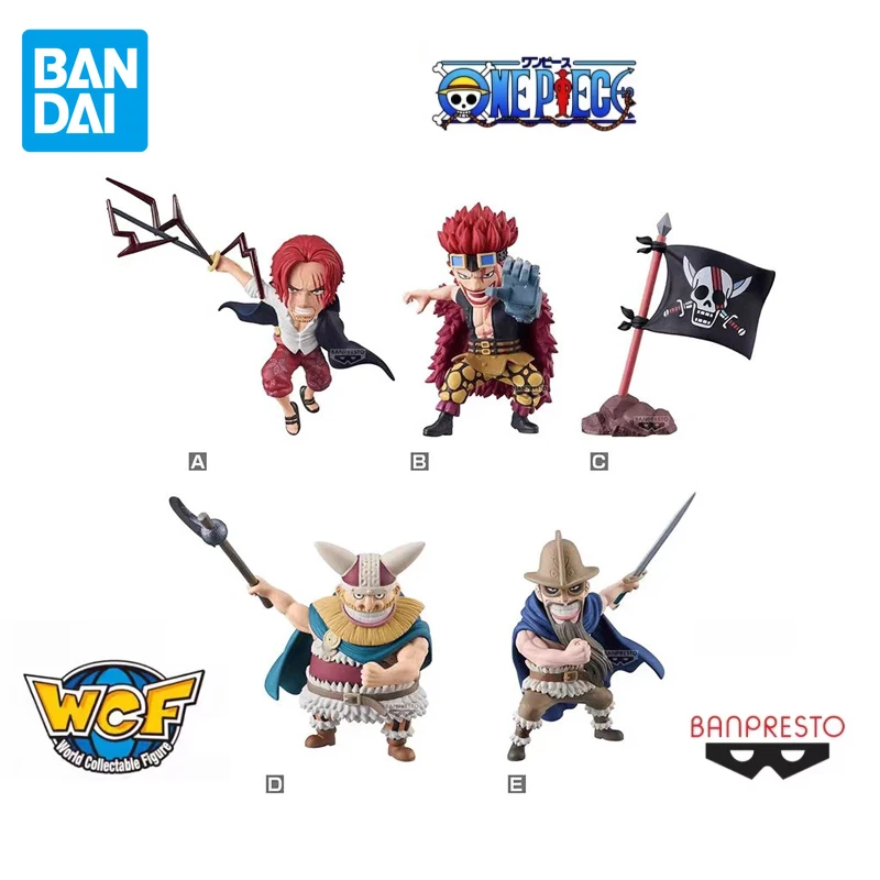 BANDAI Banpresto Original One Piece WCF Shanks Kid Brogy Dorry Pirate Flag Anime Action Figures Toys For Boys Girls Gift Model