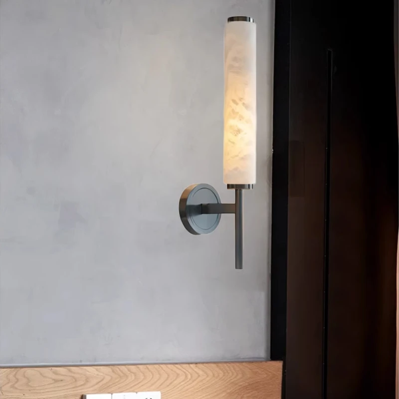 

2025 All Copper Natural Marble Living Room Background Wall Modern Simple And Luxurious Bedroom Headboard, Hotel Villa LED Wall L