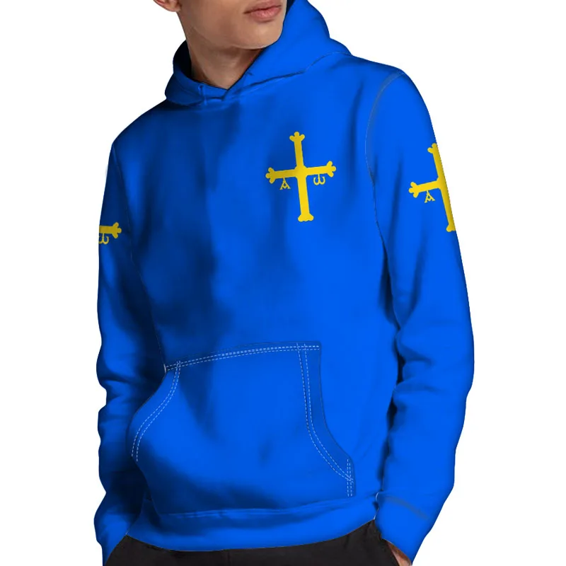 Asturies Hoodie Free Custom Made Name Oviedo Gijon Sweatshirt Print Flag Word Mieres Langreo Spain Spanish D'asturies Clothes