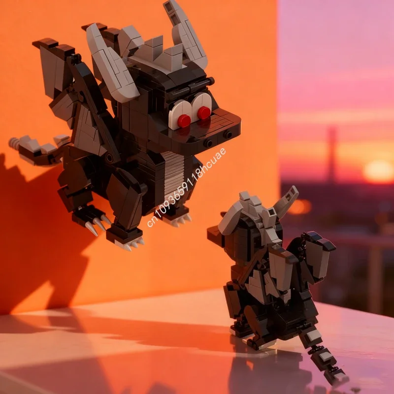 

394 детали MOC Skylander Academy Dark Spyro: Игровой конструктор, модель для сборки, идея для рождественского подарка, развивающая игрушка, кирпичики для дня рождения