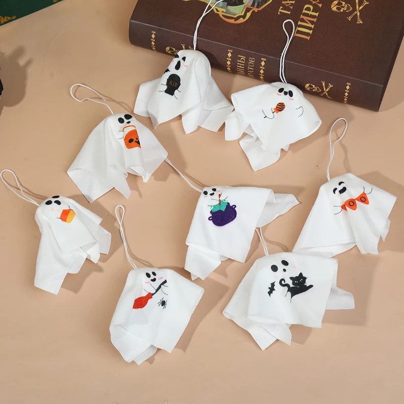 

8PCS Halloween Props Ghost House Ghost Hanging Ghost Small Puppet Hanging Ghost Colorful Hanging Ghost Decoration Props