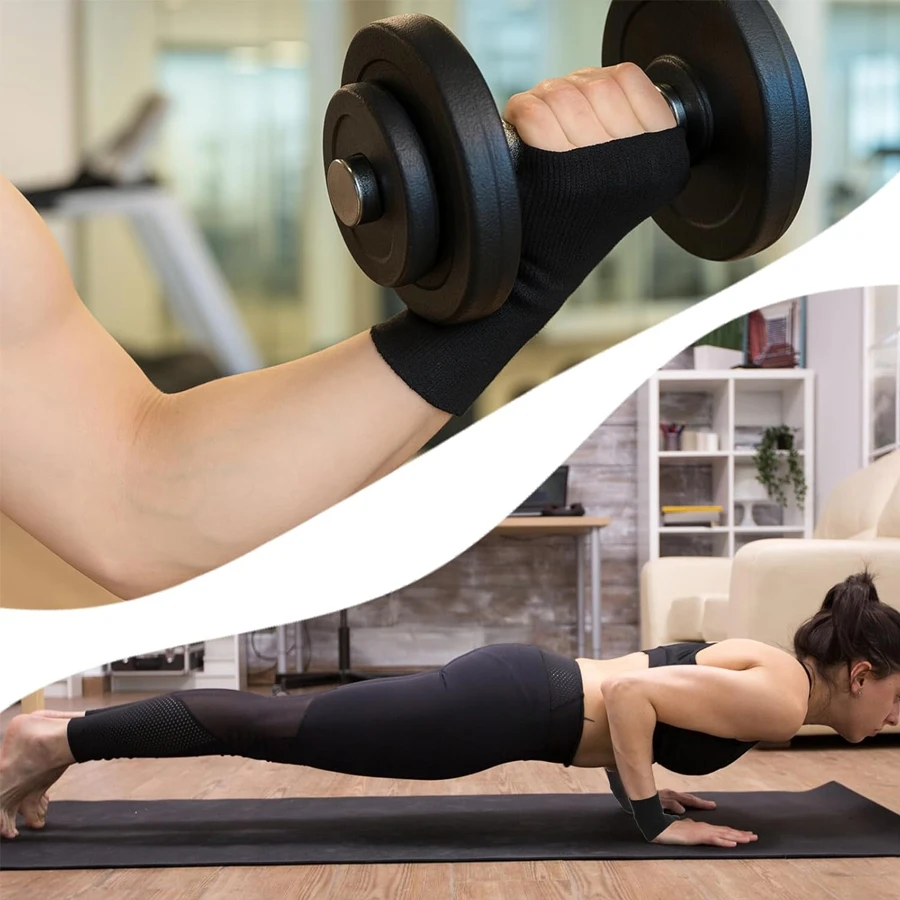 

Thumb Compression Sleeve Wrist Brace with Gel Pad for Arthritis Pain and Support Lightweight Fingerless Gloves for Women & Men