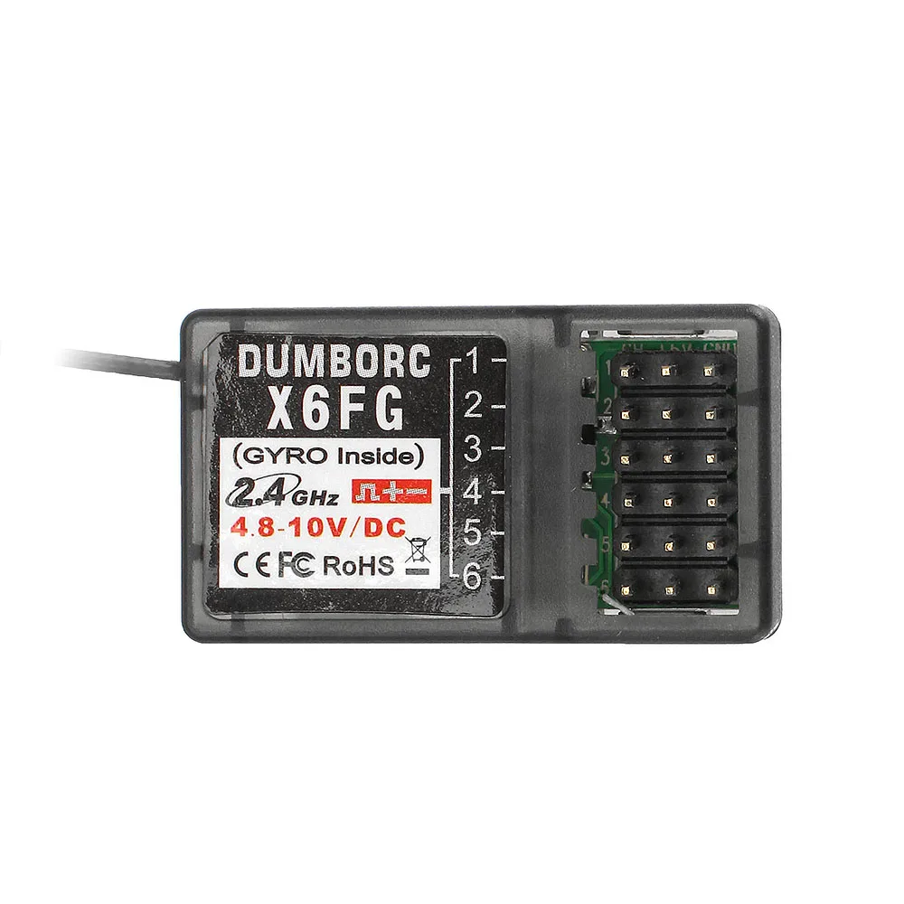 DUMBORC X6FG 2.4GHz 6CH RC Receiver Support Gyro for X4 X5 X6 X6PM Radio Transmitter Remote Controller