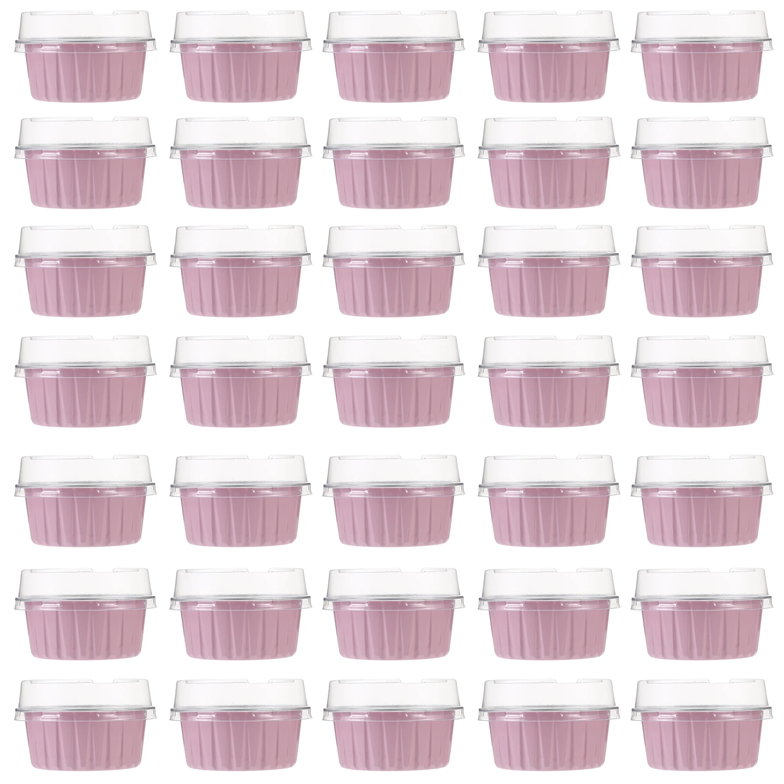 

50pcs Baking Boxes Thick Foil Pans Disposable Aluminum Foil Cake Air Fryer Muffin Liners Microwave Safe Food Wrapping Cups