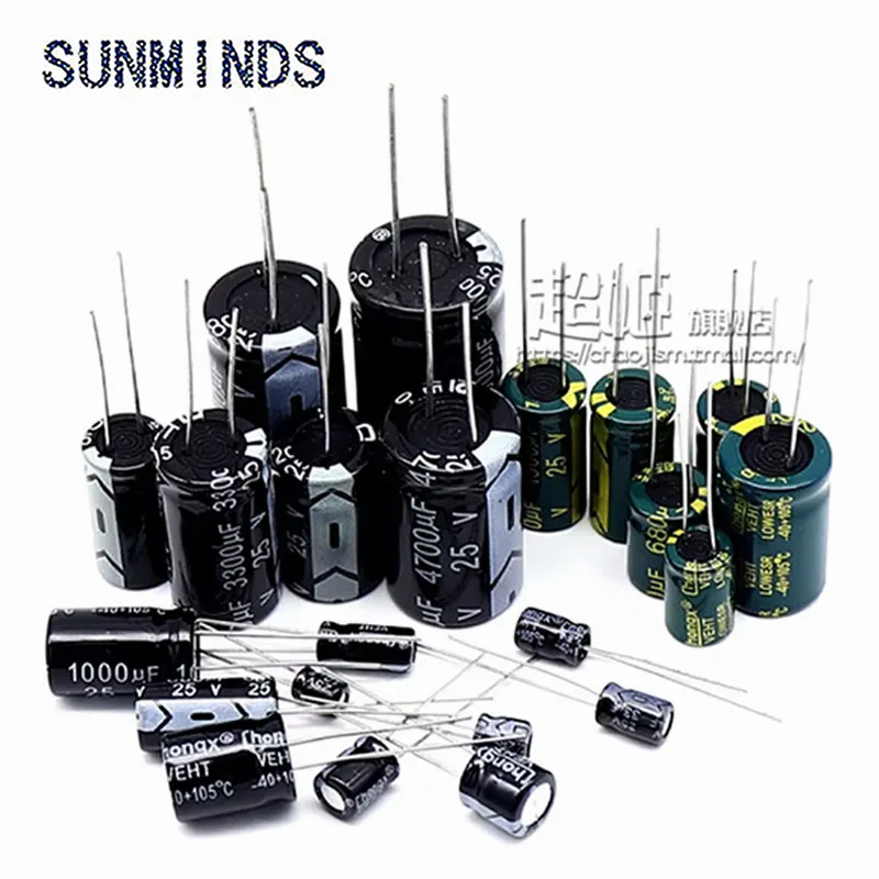 5-50PCS Pojemność elektrolityczna 25V 10/22/33/47/100/220/330/470uF 680/1000/2200/3300/4700/6800/10000uF