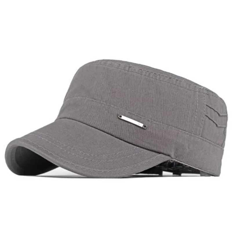 Gorras planas de algodón lavables para hombres, sombreros militares, gorra de Golf deportiva Simple, protector solar, sombrero de pesca, Snapback, envío gratis, otoño