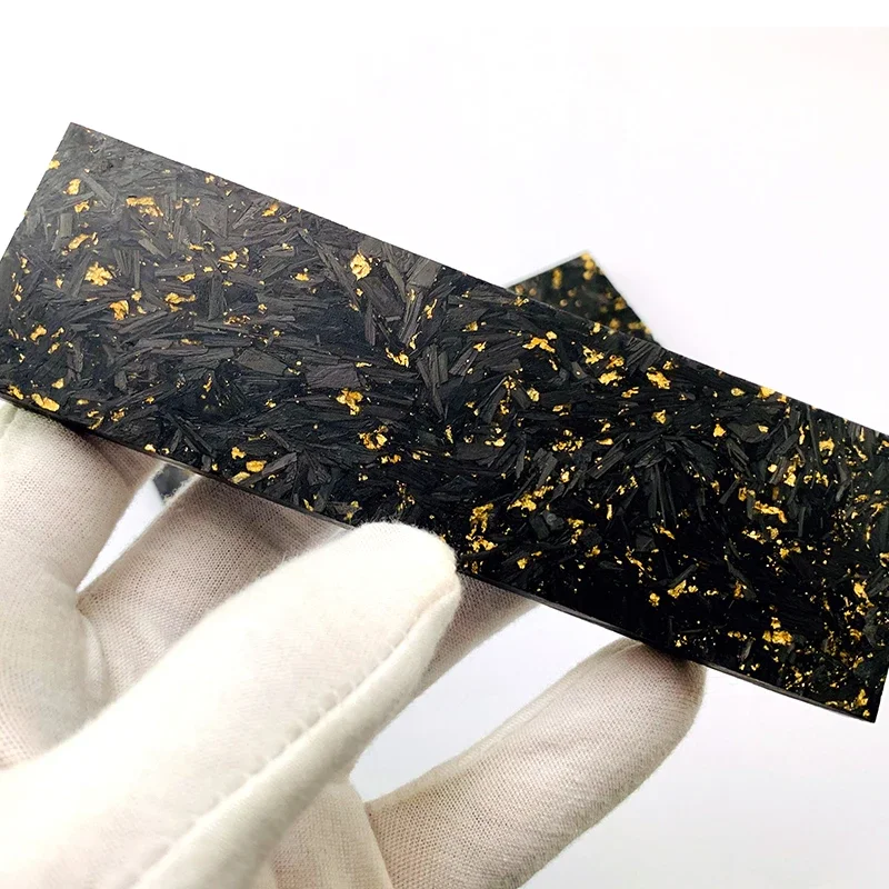 Shred Carbon Fiber-Gold Copper DIY Knife handle Material make knife handle Carbon Fiber Material