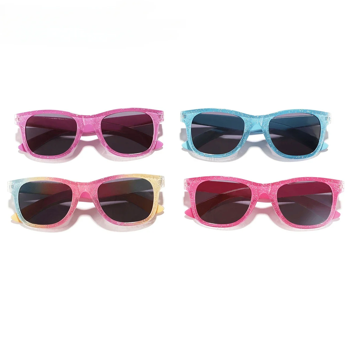 2024 New Trendy Cool Children\'s Colorful Shiny Square Sunglasses Girls Trendy Fashionable Cute Sun Glasses Kids Eyewear