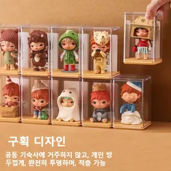 6pcs Transparent Box Organizer Storage Boxs for Fingures Showcase for Doll Transparent