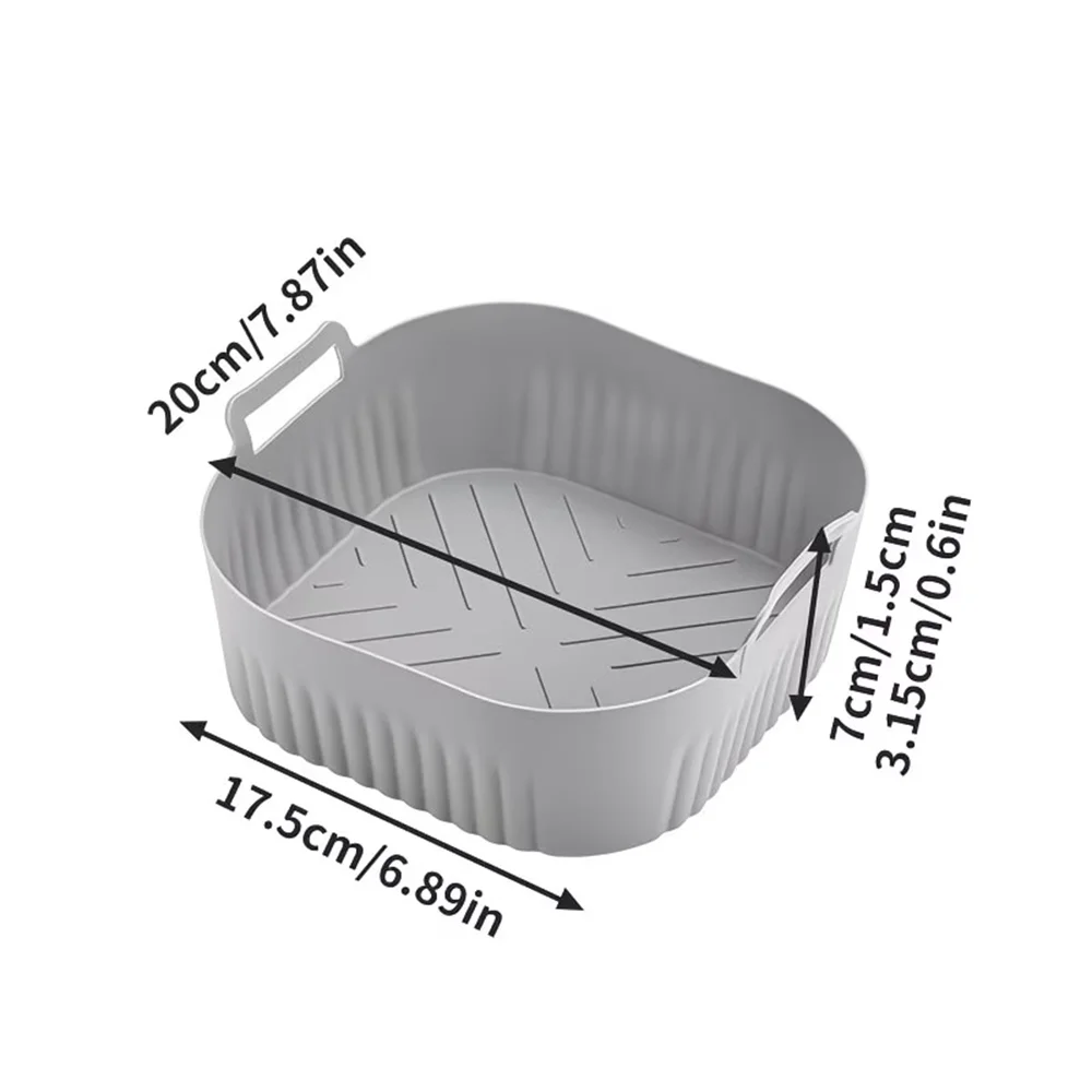 Square Air Fryer Silicone Inner Liner for Square Reusable Non-Stick Basket, Suitable for Air Fryers, Microwave Ovens or Ovens.