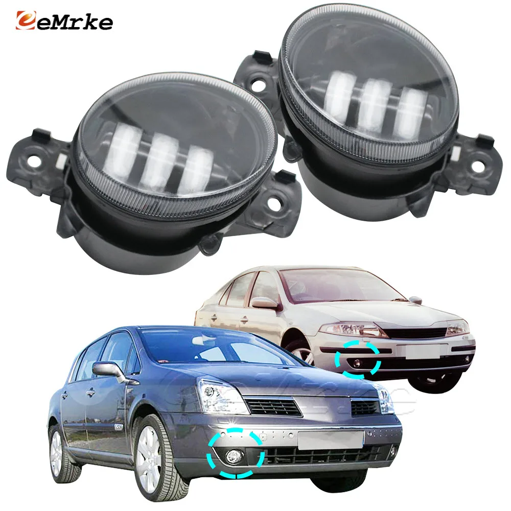 2-Pieces Led Fog Lights Assembly Head Lamp w/ Lens DRL 20W 12V H11 for Renault Lutecia Vel Satis BJ0 Laguna BG0/1,KG0/1 X74