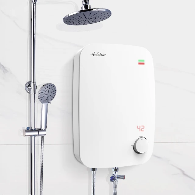 Bathroom Tankless Shower Electric Stainless Steel Electric Water Heater Appropriate for Salty Water