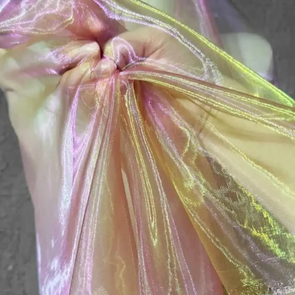 

Laser Organza Fabric Diy Cloth Sew By The Yard Wedding Clothing Designer Fabric for Per Meters Apparel Sewing Material