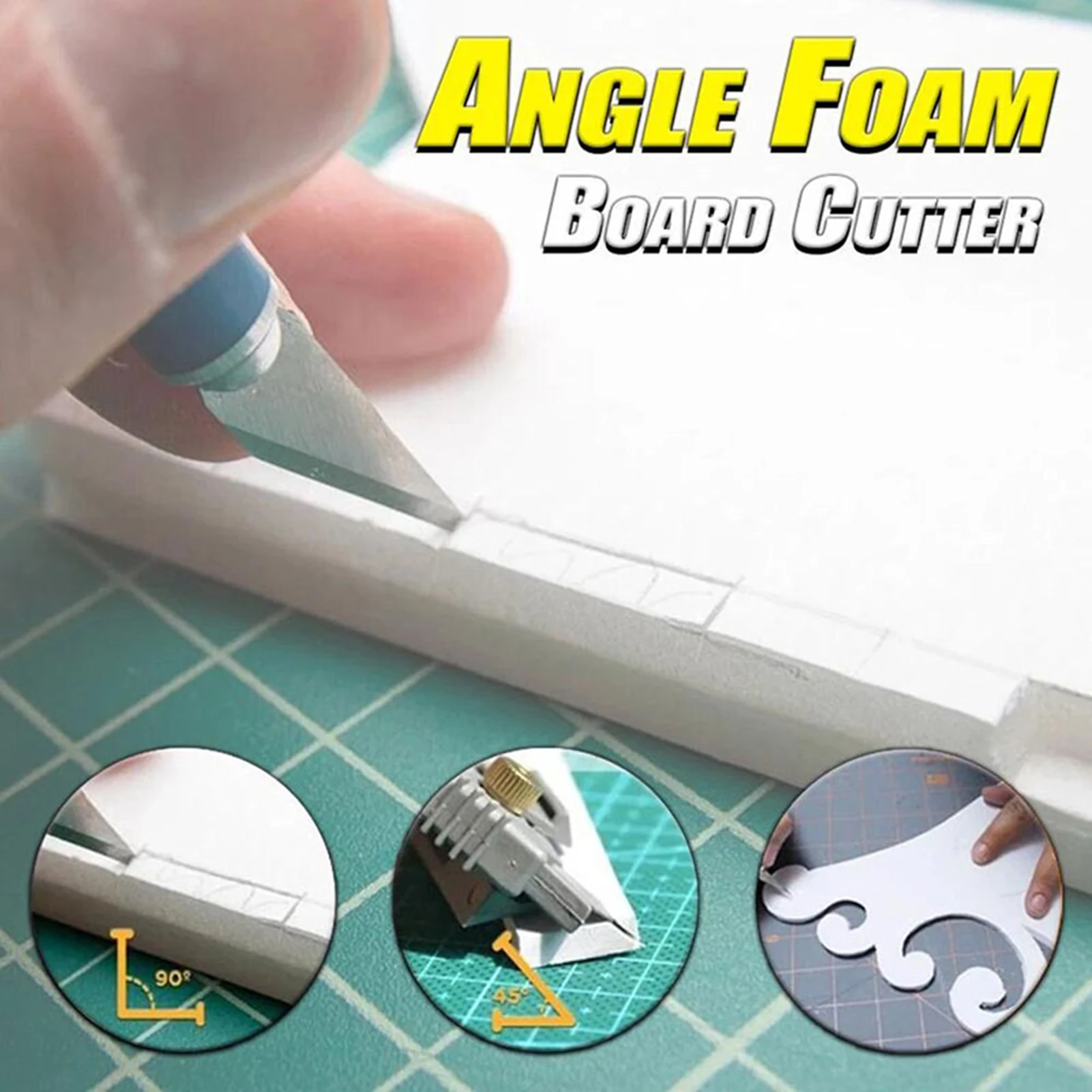 Angle Foam Board Cutter Cutter with Soft Grip Non-Slip and Comfortable for Cutting Beveled Edges at Angles of 45 or 90 Degrees