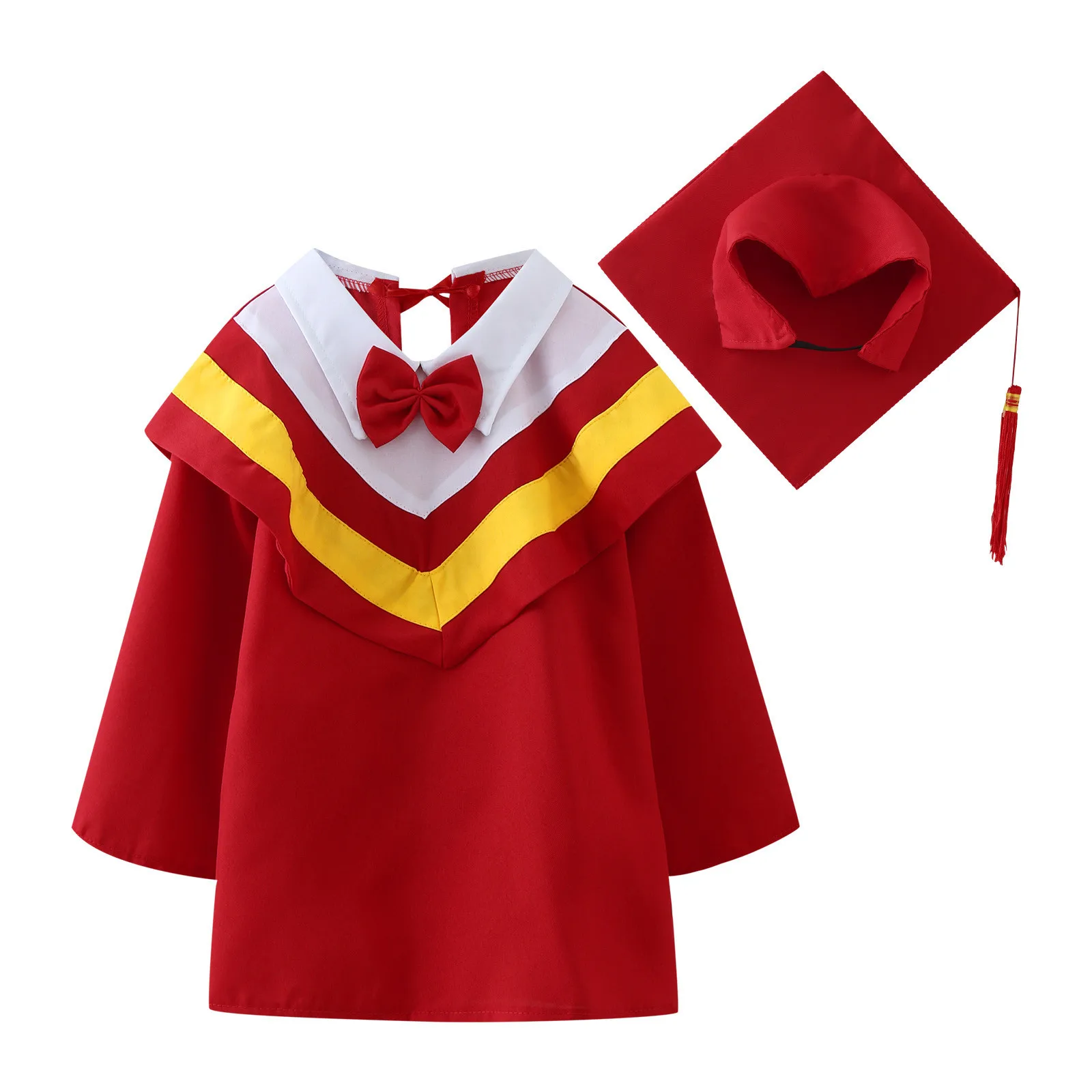 Bambini abito da laurea bambini costumi da scapolo studenti delle scuole uniformi ragazze vestono set con cappello abbigliamento da prestazione per bambini