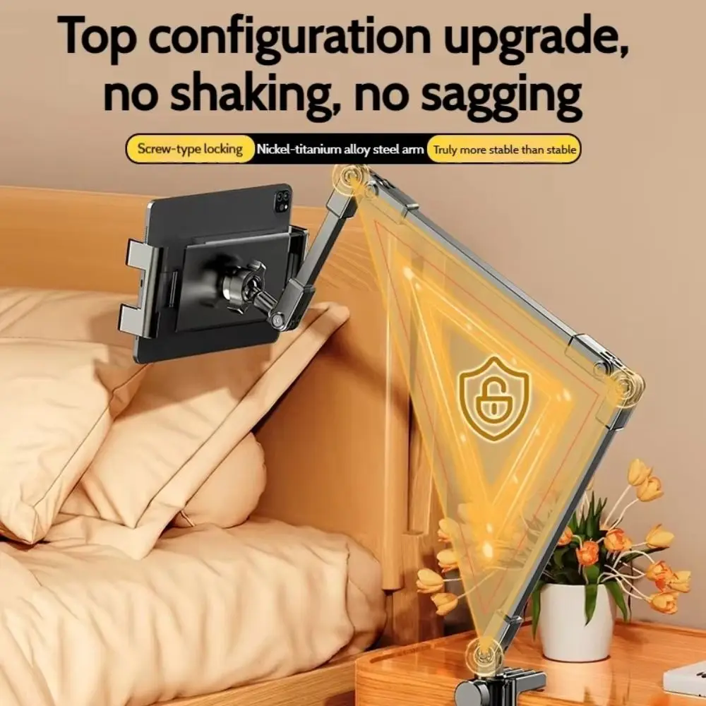 Adjustable Tablet Stand Foldable 3 Sections Arms Bedside Phone Holder for 5-12Inch Phone Ipad Pro Mini for Xiaomi Lazy Bracket