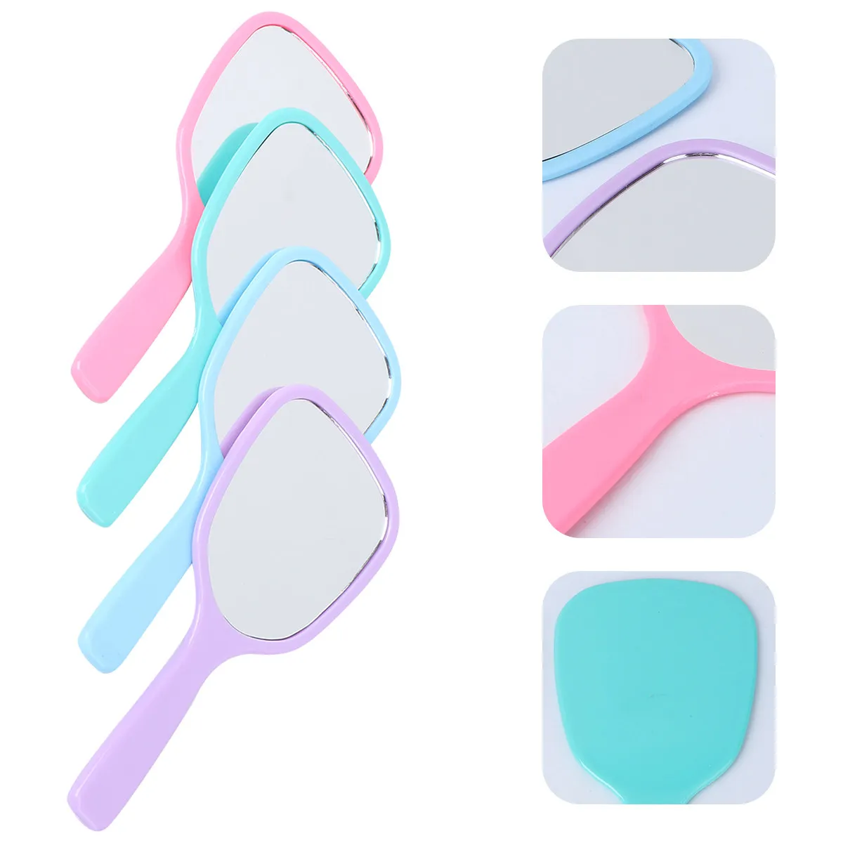 

Набор из 8 компактных зеркал для макияжа в конфетных цветах: портативные карманные зеркала с ручкой, односторонние, зеленые, фиолетовые, розовые, небесно-голубые