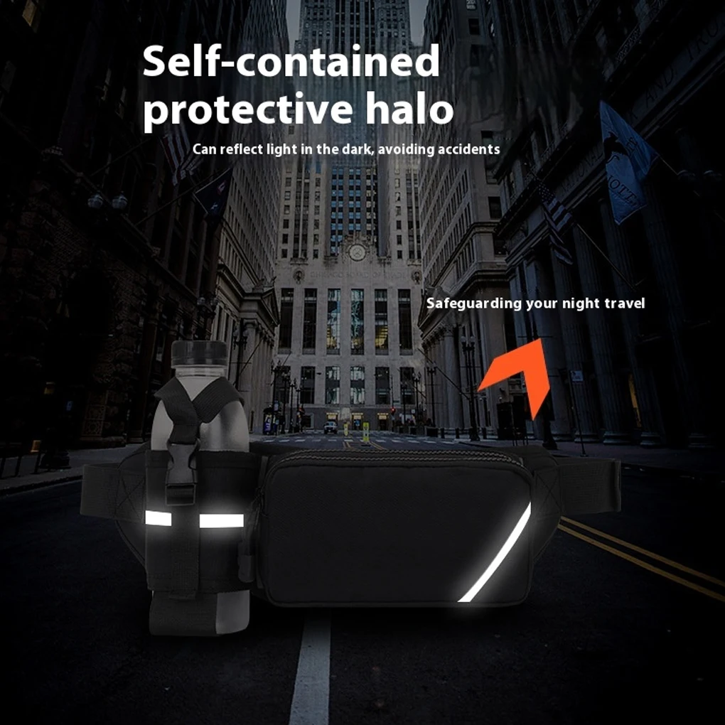 حقيبة أكسفورد مع قماش تبقى مرطبة مع حامل زجاجة للخصر من قماش أكسفورد، حل مريح للترطيب باللون الأزرق