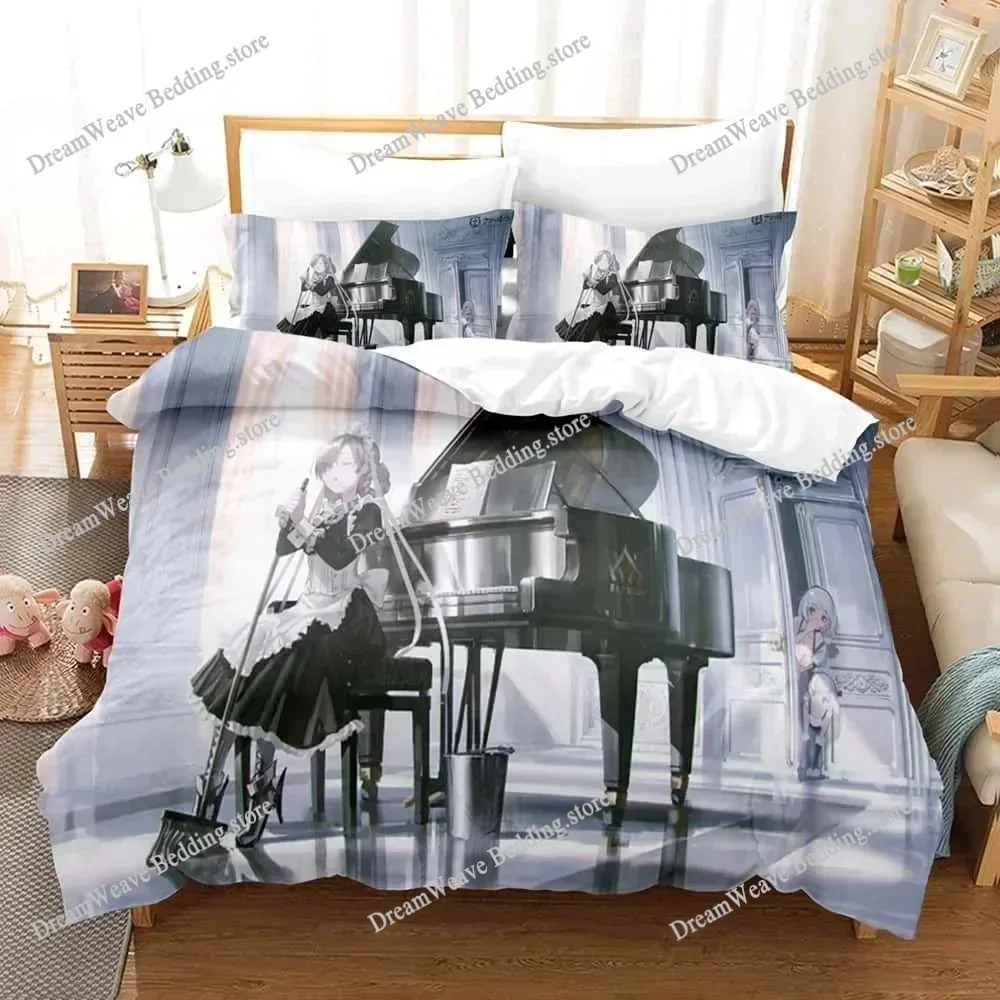 

Azur Lane Luxury Bedding Set Japan Anime Cartoon Duvet Cover Set Comforter Bedspread Twin Single Size Printed Home Textile741