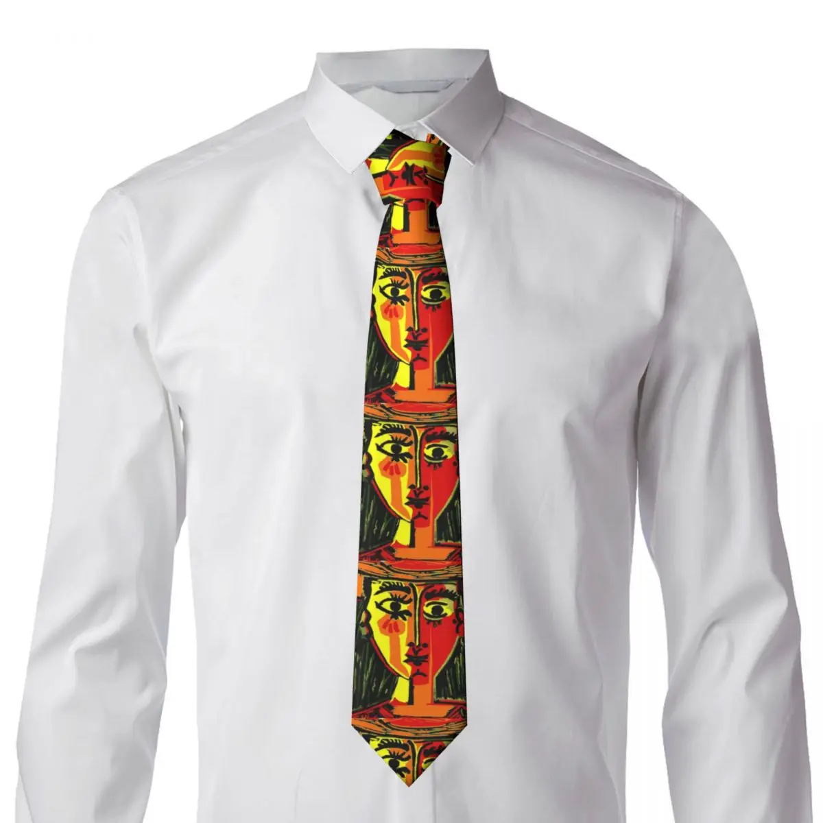 Custom Pablo Picasso Woman In A Hat Ties Men's Formal Silk Necktie for Wedding