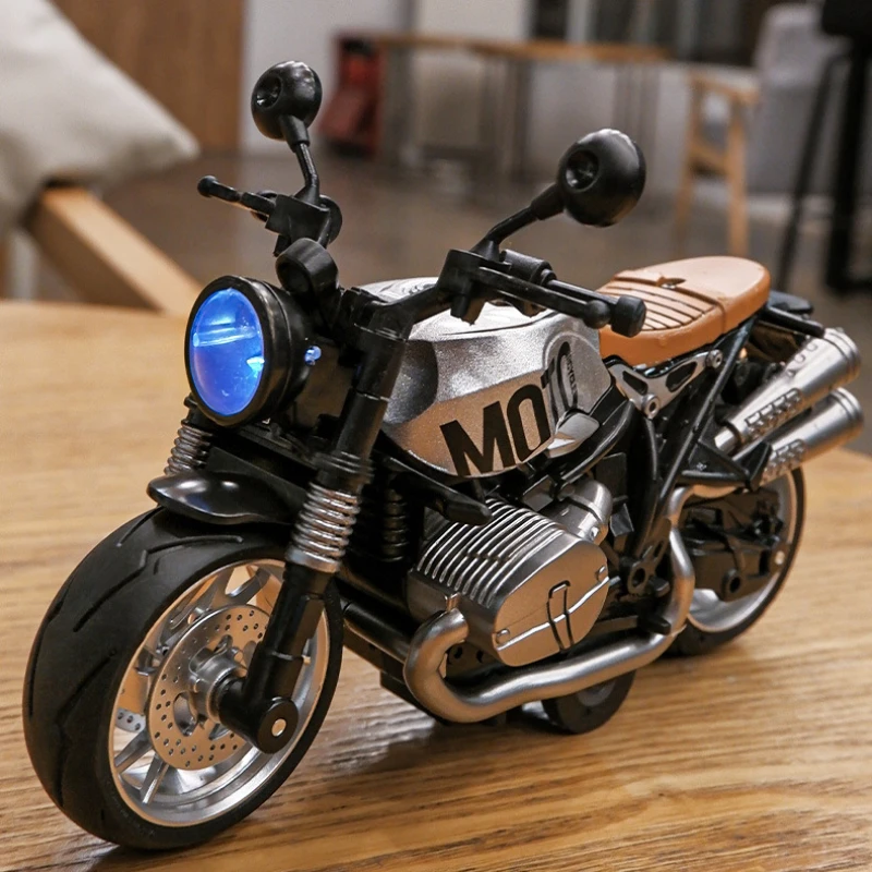 

1: 12 alloy retro Q-version mini motorcycle toy model, small motorcycle ornament, good friend gift, collectible