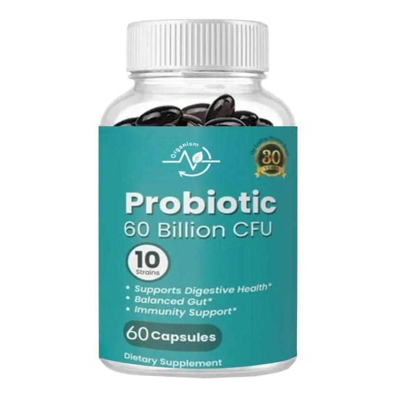 

10 Strains+prebiotics - Supports Digestion and Intestinal Health - Vegan, Non GMO, Gluten Free, 60 Capsules