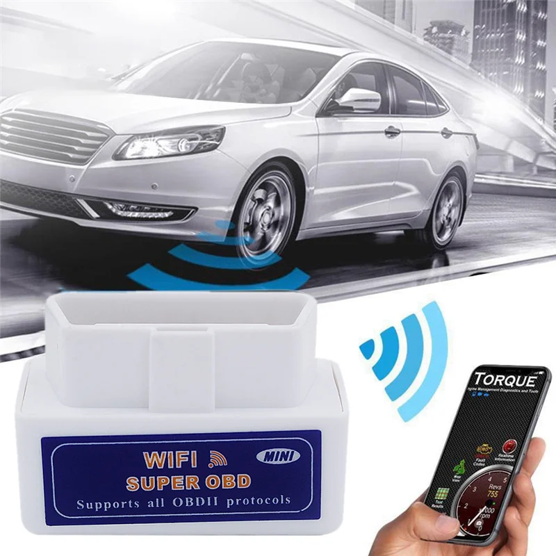 

WI-FI OBD2 сканер ELM327 V1.5 WIFI OBD 2 автомобильный диагностический сканер для автомобиля OBDII диагностический инструмент считыватель кодов White-AS55