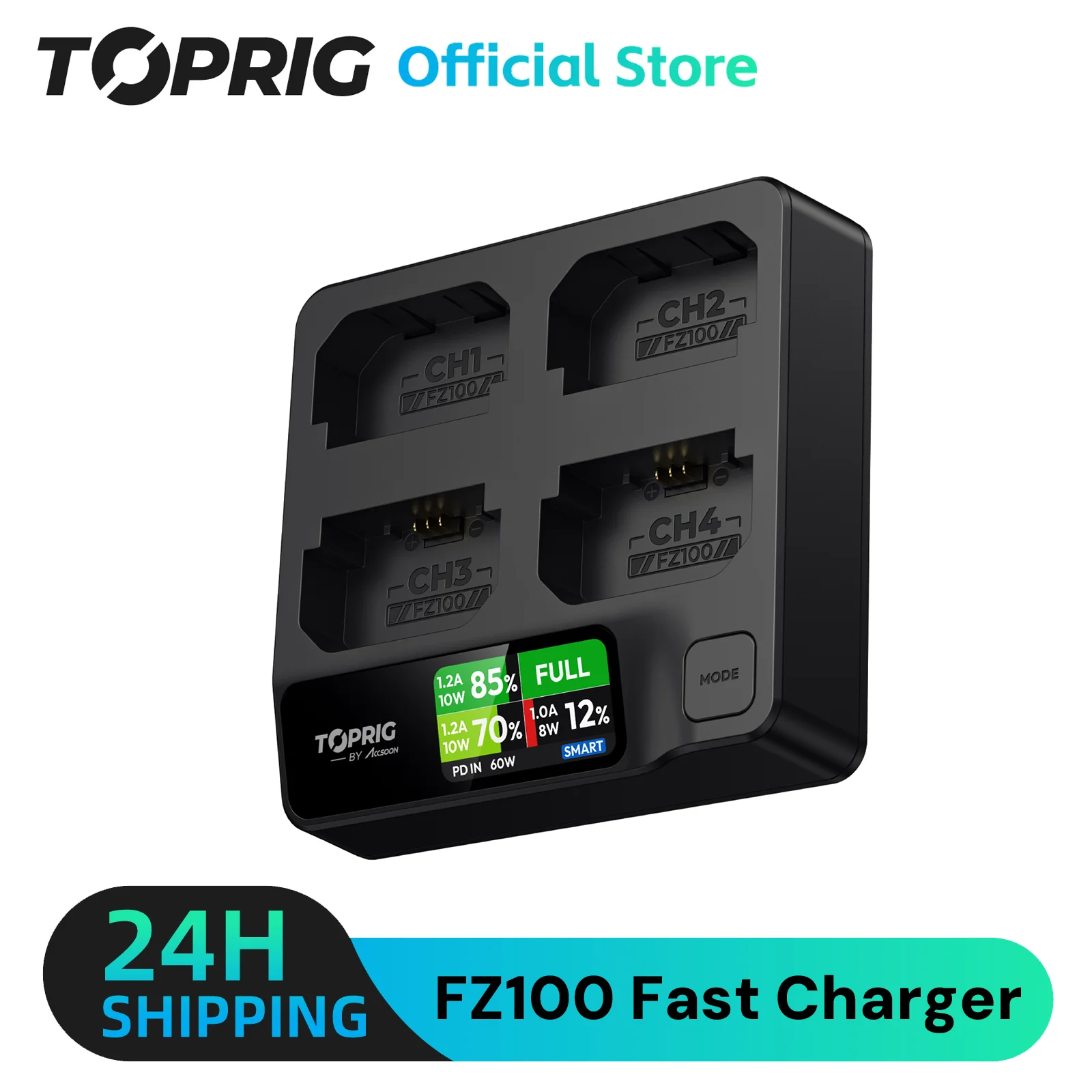 

NPFZ100 Fast charging NP FZ100 Battery Cahrger LED 4CH 40W Charger for Sony NP-FZ100, Sony a9, a7R III, a7 III,A6600