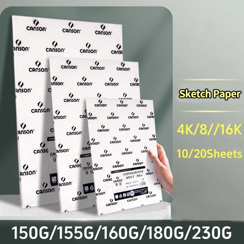10/20 Sheets Artist Watercolor Paper 150-230gsm Thick & Fine Grain for Gouache Acrylic Pen Professional Drawing Paper Supplies