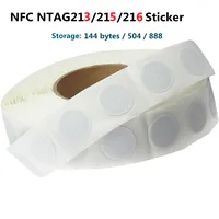 50 Uds 100 Uds Ntag213 Ntag215 Ntag216 etiquetas NFC etiqueta NFC Ntag 213 215 216 etiquetas adhesivas RFID NFC etiquetas adhesivas para teléfonos NFC