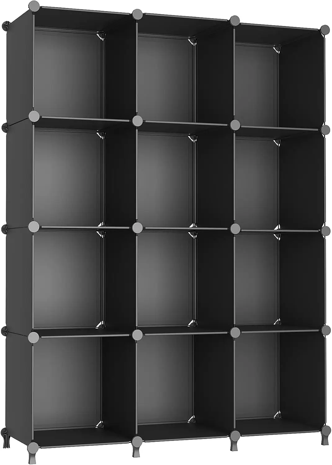 

Cube Storage Organizer Closet Storage Shelves DIY Stackable Plastic Storage 12 Cube Bookshelf, Ideal