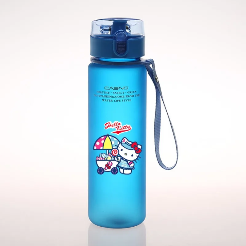 560ml/400ml New Kawaii Sanrios Frosted Plastic Sports Water Cup Anime Kuromi Melody Creative Portable Leak Proof Drinking Bottle