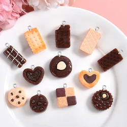 10PCS Chocolate Biscuit Series Flatback Charms For Earrings Bracelet Hairpin DIY Jewelry Pendants Decoration Accessories