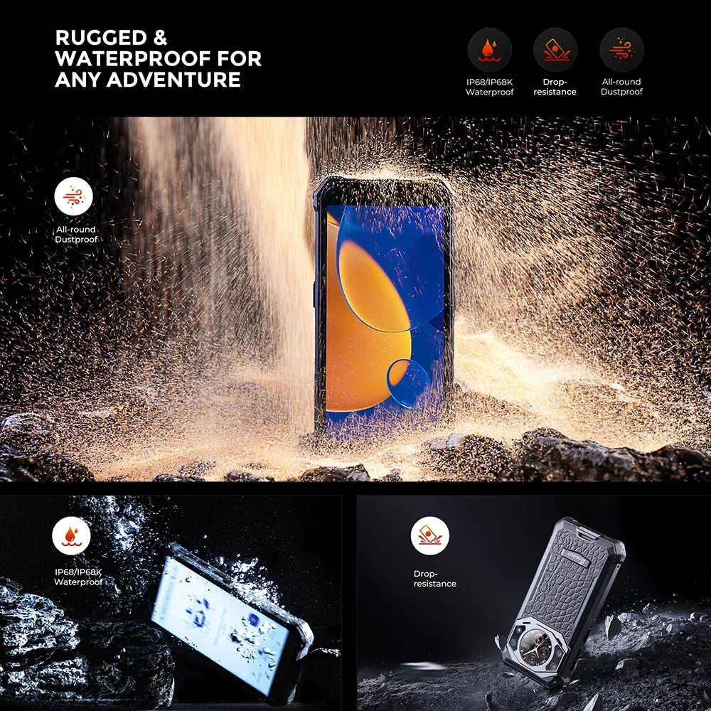 FOSSiBOT F101 PRO 15GB+128GB Rugged Phones 5.45" FHD+ Smartphone Android 13 Infrared Night Vision Camera 10600mAh Cell Phone NFC