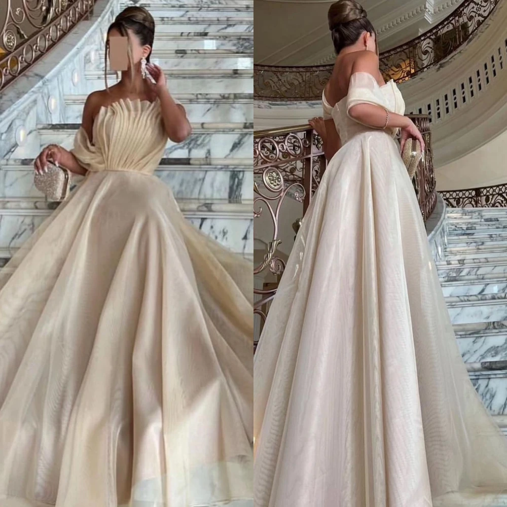 Customized Exquisite High Quality	Off-the-shoulder A-line Floor Length  Formal Ocassion Gown S  for black girls