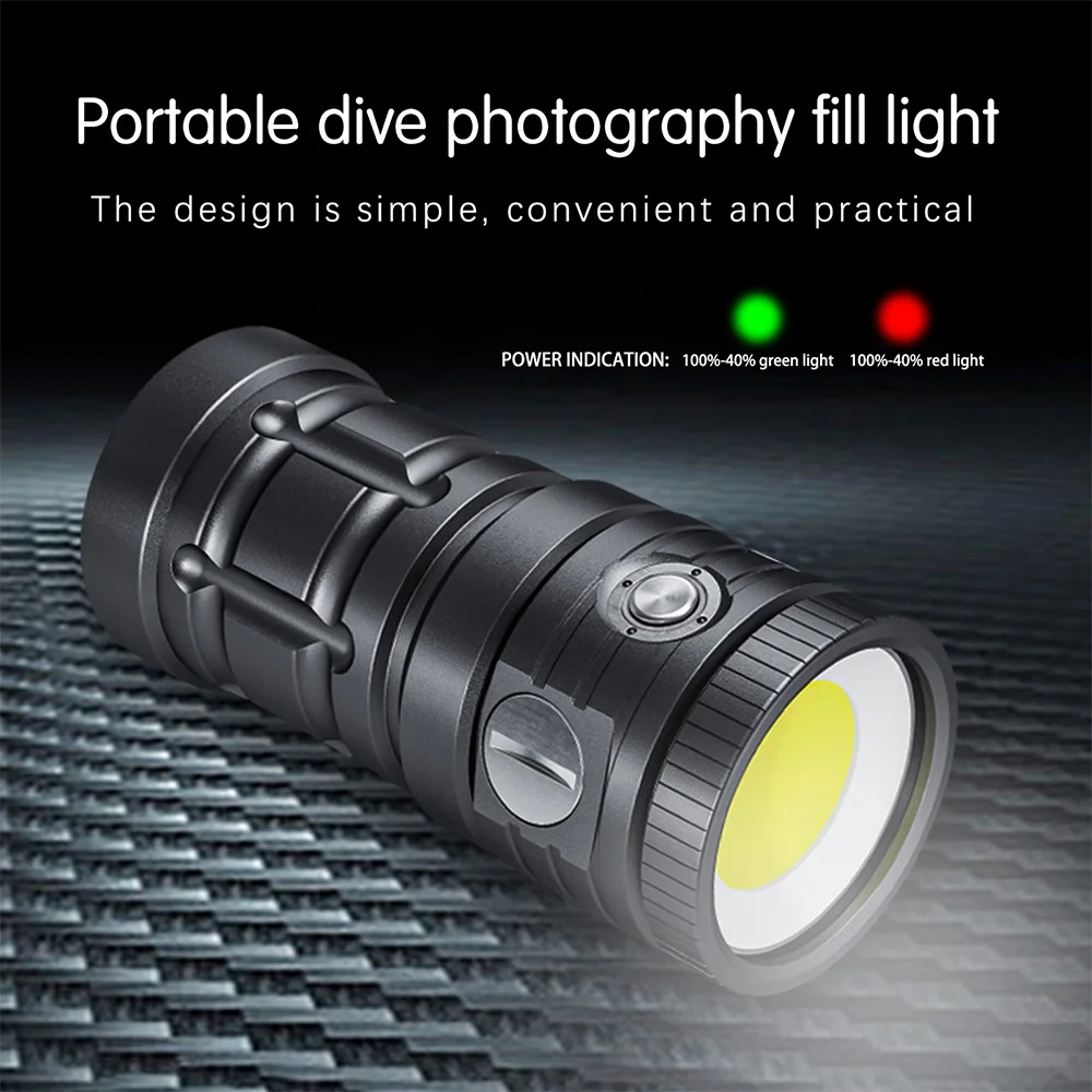 Seafrogs 100meter LED Diving Torch 11000lumens With 21700 Battery Photography Video Fill Light