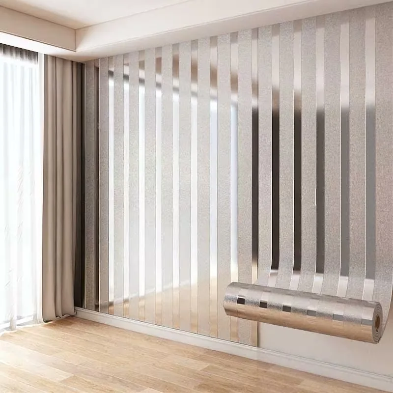 

Peel and Stick Gold Striped Wallpaper 40×300cm Modern Metallic Shimmering Design for Bedroom Accent Wall Living Room Home Decor